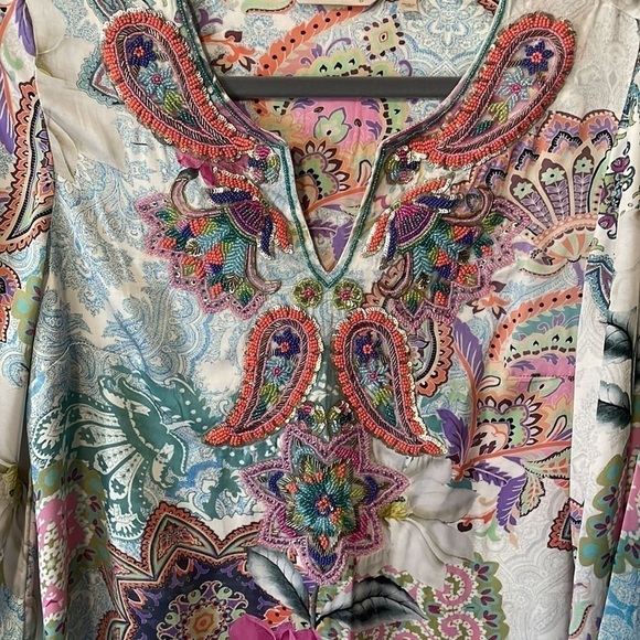 Soft Surroundings Beaded Floral soft flowy Tunic size Small - Picture 3 of 9